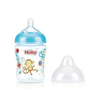 Nuby Turquoise Anti-Colic Wide Neck Bottle 3months+ 360ml RRP £7.99 CLEARANCE XL £2.99
